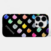 Coques Case-Mate iPhone Motif noir personnalisé (Verso (horizontal))