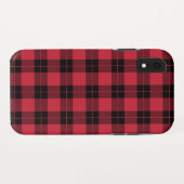 Coques Case-Mate iPhone Motif noir rouge moderne de plaid (Dos (Horizontal))