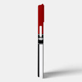 Coques Case-Mate iPhone Motif noir rouge nommé de rayures de monogramme (Verso / Droite)