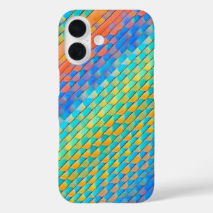 Coques iPhone 16 Motif numérique tissé Abstrait coloré