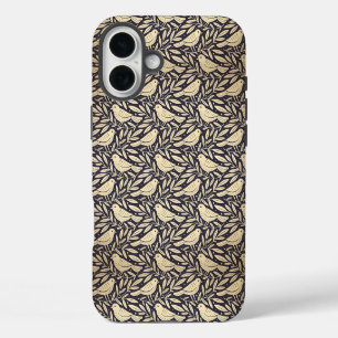 Coques iPhone 16 Plus Motif oiseau beige vintage sur fond sombre
