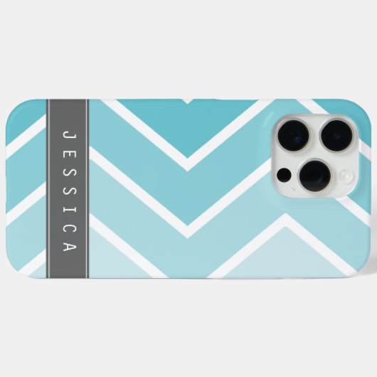Coques Case-Mate iPhone Motif Ombre Aqua Zig Zag Chevrons (Verso (horizontal))