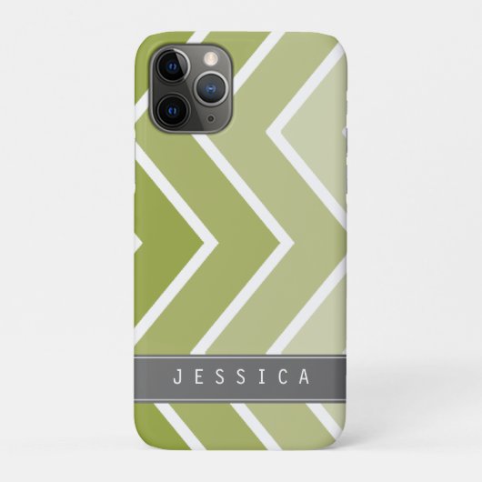 Coques Case-Mate iPhone Motif Ombre Green Zig Zag Chevrons (Dos)