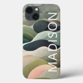 Coques Case-Mate iPhone Motif ondulé abstrait moderne avec nom personnalis (Verso)