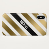 Coques Case-Mate iPhone Motif Or Blanc Et Grandes Baies Noires (Dos (Horizontal))