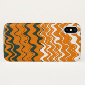Coques Case-Mate iPhone Motif orange blanc gris de mer Wavy Stripes (Dos (Horizontal))