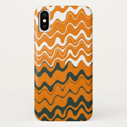 Coques Case-Mate iPhone Motif orange blanc gris de mer Wavy Stripes (Dos)