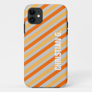 Case-Mate iPhone Case Motif orange rayé jaune nom personnalisé