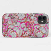 Coques Case-Mate iPhone Motif paisley blanc rose (Dos (Horizontal))