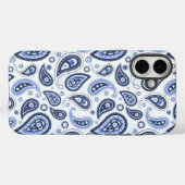 Coques Case-Mate iPhone Motif Paisley Bleu (Verso (horizontal))