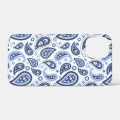 Coques Case-Mate iPhone Motif Paisley Bleu (Verso (horizontal))