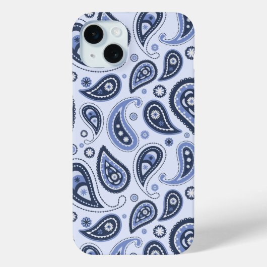 Coques Case-Mate iPhone Motif Paisley Bleu (Verso)