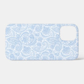 Coques Case-Mate iPhone Motif paisley bleu blanc (Verso (horizontal))