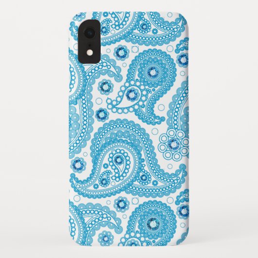 Coques Case-Mate iPhone Motif Paisley bleu clair (Dos)