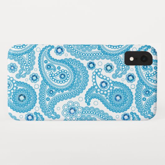 Coques Case-Mate iPhone Motif Paisley bleu clair (Dos (Horizontal))