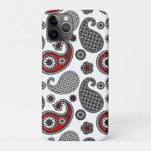 Coque Case-Mate Pour iPhone Motif Paisley, noir, blanc et rouge
