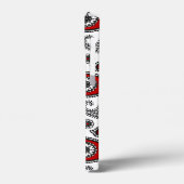 Coques Case-Mate iPhone Motif Paisley, noir, blanc et rouge (Verso / Gauche)