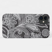 Coques Case-Mate iPhone Motif Paisley, Persian Paisley, noir et blanc (Dos (Horizontal))