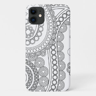 Coque Case-Mate Pour iPhone Motif Paisley, Persian Paisley, noir et blanc