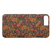 Coques Case-Mate iPhone Motif Paisley Rouge Foncé et Or (Dos (Horizontal))