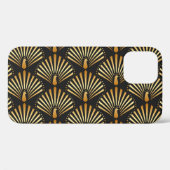 Coques Case-Mate iPhone Motif paon d'or Art déco (Verso (horizontal))