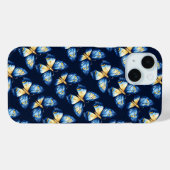 Coques Case-Mate iPhone Motif papillon bleu (Verso (horizontal))