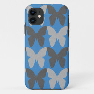 Etui iPhone Case-Mate Motif papillon bleu et gris