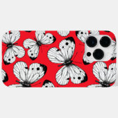 Coques Case-Mate iPhone Motif papillon de chou sur rouge (Verso (horizontal))