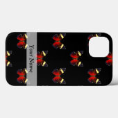 Coques Case-Mate iPhone Motif papillon rouge et noir (Verso (horizontal))