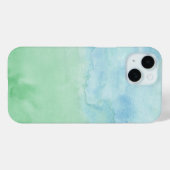 Coques Case-Mate iPhone Motif Pastel Blue Green Aquarelle Abstrait (Verso (horizontal))