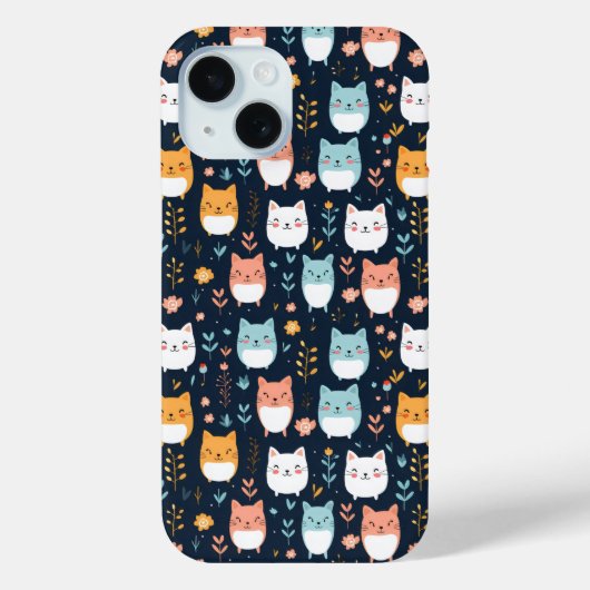Coques Case-Mate iPhone Motif Pastel Cats (Verso)