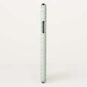 Coques Case-Mate iPhone Motif pastel rose et vert girly avec initiales (Dos/Droite)