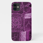 Coques Case-Mate iPhone Motif Patchwork, Arrière - plan Patchwork, Violet (Dos)