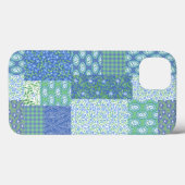 Coques Case-Mate iPhone Motif Patchwork Faux Bohème Floral Bleu de Pervenc (Verso (horizontal))