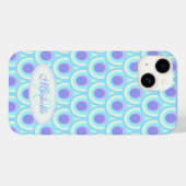 Coques Case-Mate iPhone Motif Peacock nom bleu violet (Verso (horizontal))