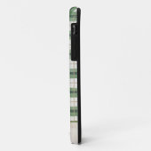 Coques Case-Mate iPhone Motif peint vert hiver plaid (Dos/Gauche)