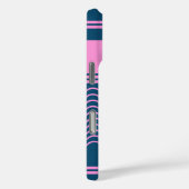 Coques Case-Mate iPhone Motif personnalisé Bleu et rose rayures ondulées (Verso / Droite)