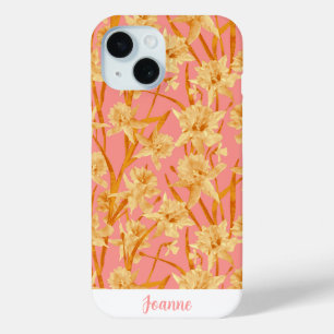 Coque Pour iPhone 15 Motif personnalisé de jonquilles à l'aquarelle rom