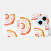 Coques Case-Mate iPhone Motif personnalisé Orange Pastel Rainbow (Verso (horizontal))