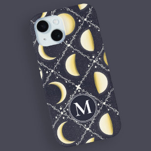 Coque Pour iPhone 15 Motif Phases de lune céleste