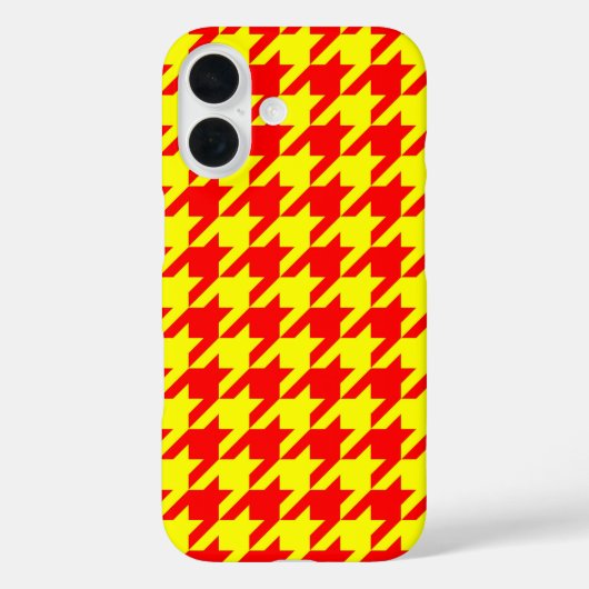 Coques Case-Mate iPhone Motif pied-de-poule rouge jaune (Verso)