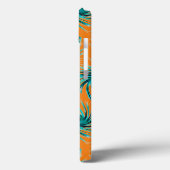 Coques Case-Mate iPhone Motif pivotant - Turquoise bleu bleu orange jaune (Verso / Gauche)