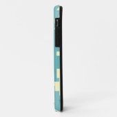 Coques Case-Mate iPhone Motif Pixel bleu et cyan (Dos/Gauche)