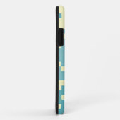 Coques Case-Mate iPhone Motif Pixel bleu et cyan (Dos/Droite)