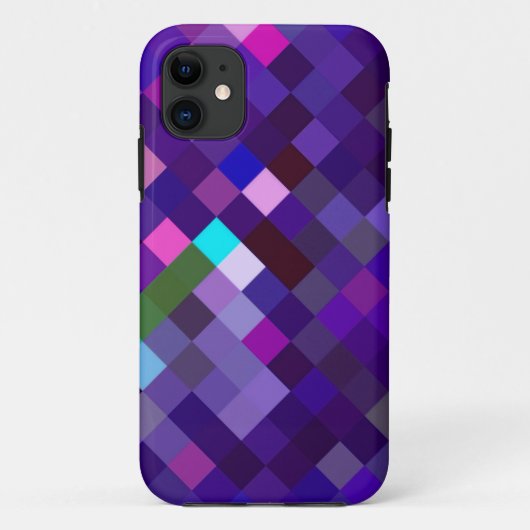 Coques Case-Mate iPhone Motif Pixelé - Violet (Dos)
