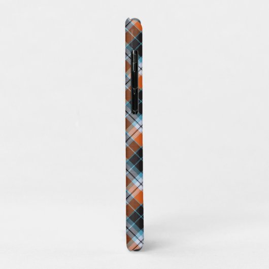 Coques Case-Mate iPhone Motif Plaid Bleu Orange Automne (Dos/Gauche)