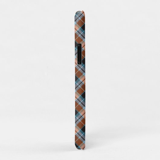 Coques Case-Mate iPhone Motif Plaid Bleu Orange Automne (Dos/Droite)