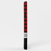 Coques Case-Mate iPhone Motif Plaid de bison rouge noir personnalisé (Dos/Droite)