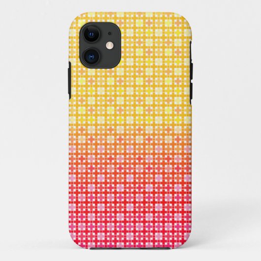 Coques Case-Mate iPhone Motif plaid dégradé jaune rouge (Dos)
