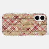 Coques Case-Mate iPhone Motif Plaid Dépoli Sur Bois (Verso (horizontal))